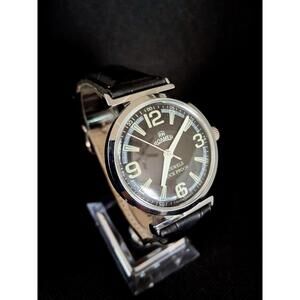 Beautiful Vintage Roamer Men's Leather Mechanical Watch RARE